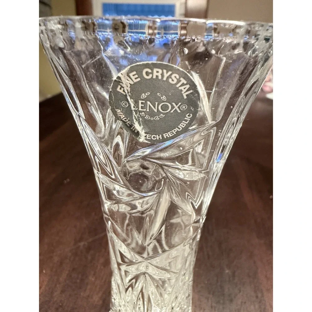 Vintage Lenox Find Crystal Star Vase 6
